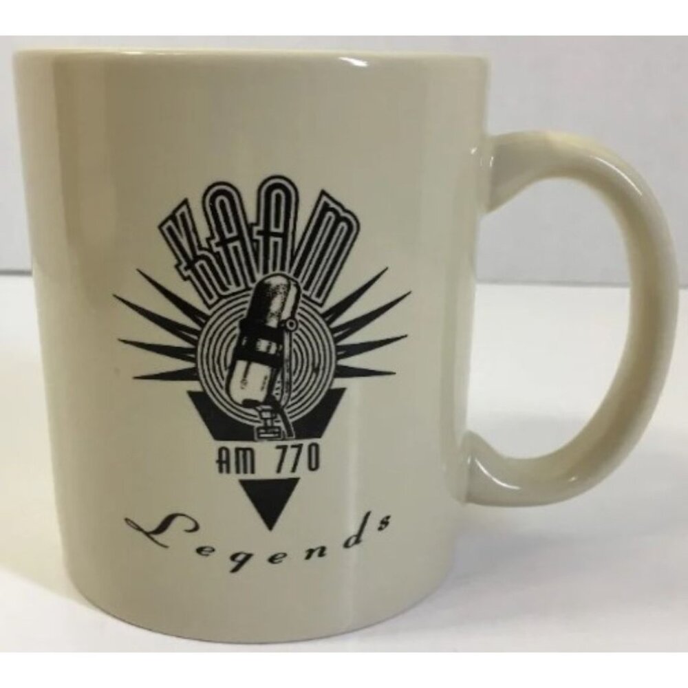 Vintage KAAM AM 770 Legends Ceramic Mug Radio. Dallas. Fort Worth DFW Christian